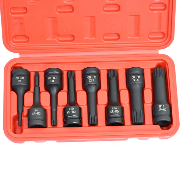 ชุดบล็อก บล็อกลม บล็อกM ขนาด 1/2” (4หุน) 8 ชิ้น (หัว 12 แฉก) image 2