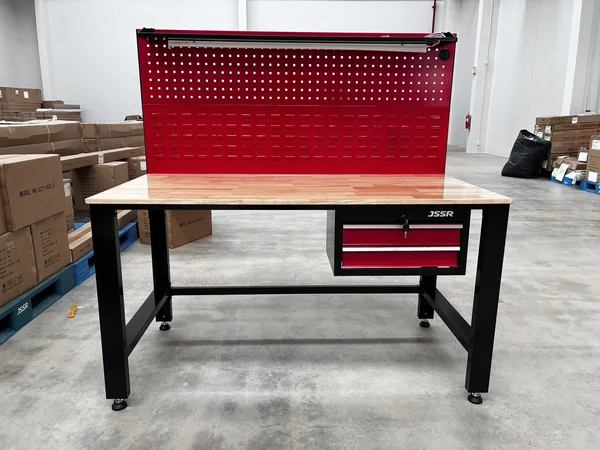 โต๊ะทำงานช่าง พร้อมแผงแขวนเครื่องมือ รุ่น 2 ลิ้นชัก 75x150x152 cm GZT-002