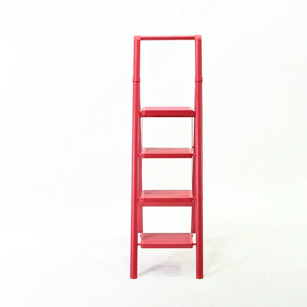 บันไดเหล็ก 4 ขั้น มีราวจับ รับน้ำหนักได้ 150 KG สีแดง F4-4 image 2