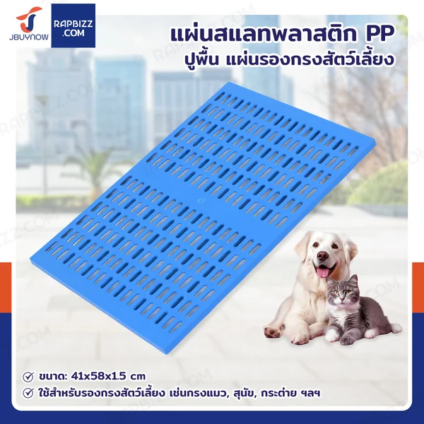 เเผ่นสเเลทพลาสติก PP แผ่นรองกรงสัตว์เลี้ยง 41x58x1.5 cm เเผ่นสเเลทพลาสติก PP แผ่นรองกรงสัตว์เลี้ยง 41x58x1.5 cm