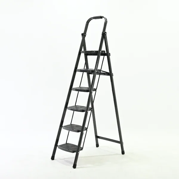บันไดเหล็ก 6 ขั้น มีราวจับ รับน้ำหนักได้ 150 KG สีเทา XD-6