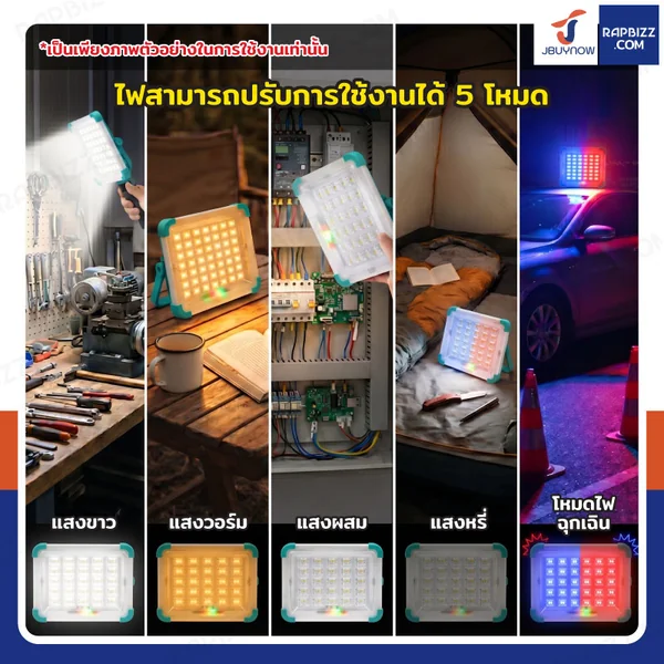ไฟสปอร์ตไลท์ โซล่าเซลล์/ถ่านชาร์จ แบบพกพา มีพาวเวอร์แบงค์ในตัว 4800 mAh DK-STS88HR image 6