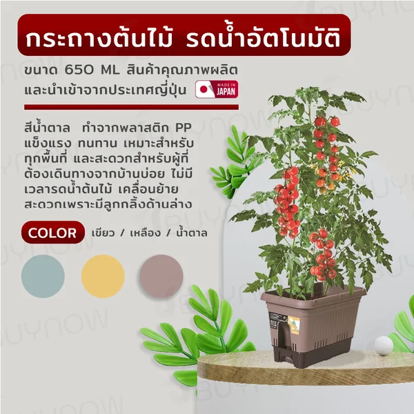 กระถางต้นไม้ 650 ML รดน้ำอัตโนมัติ สีน้ำตาล JP QUALITY 34x64x32 ซม. MA-2285 กระถางต้นไม้ 650 ML รดน้ำอัตโนมัติ สีน้ำตาล JP QUALITY 34x64x32 ซม. MA-2285