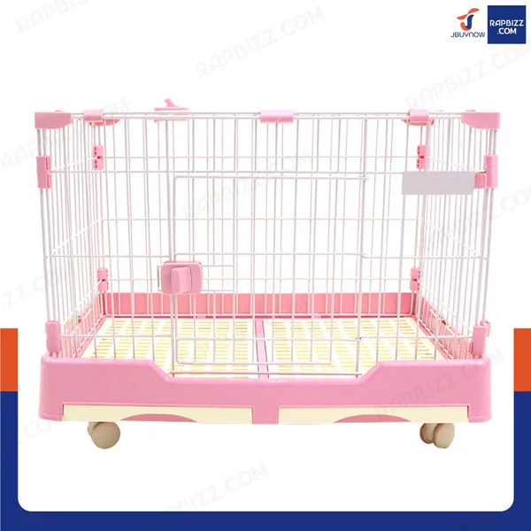 กรงสุนัข เหล็ก เคลือบสี มีถาดรองและล้อเคลื่อนที่ได้ 48x73x55 ซม. RT1908133 image 2