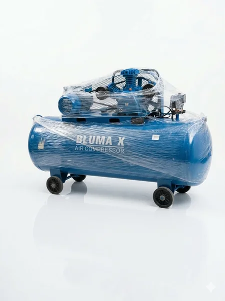 ปั๊มลมสายพาน 300 ลิตร มอเตอร์ 4แรงม้า 3สูบ สีน้ำเงิน BLUMA-X-300L