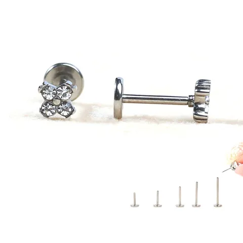 ต่างหูไทเทเนียมก้านเสียบ ก้านขนาด 0.8mm