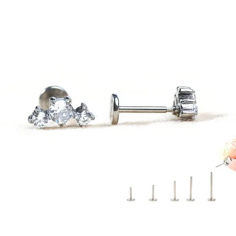 ต่างหูไทเทเนียมก้านเสียบ ก้านขนาด 0.8mm