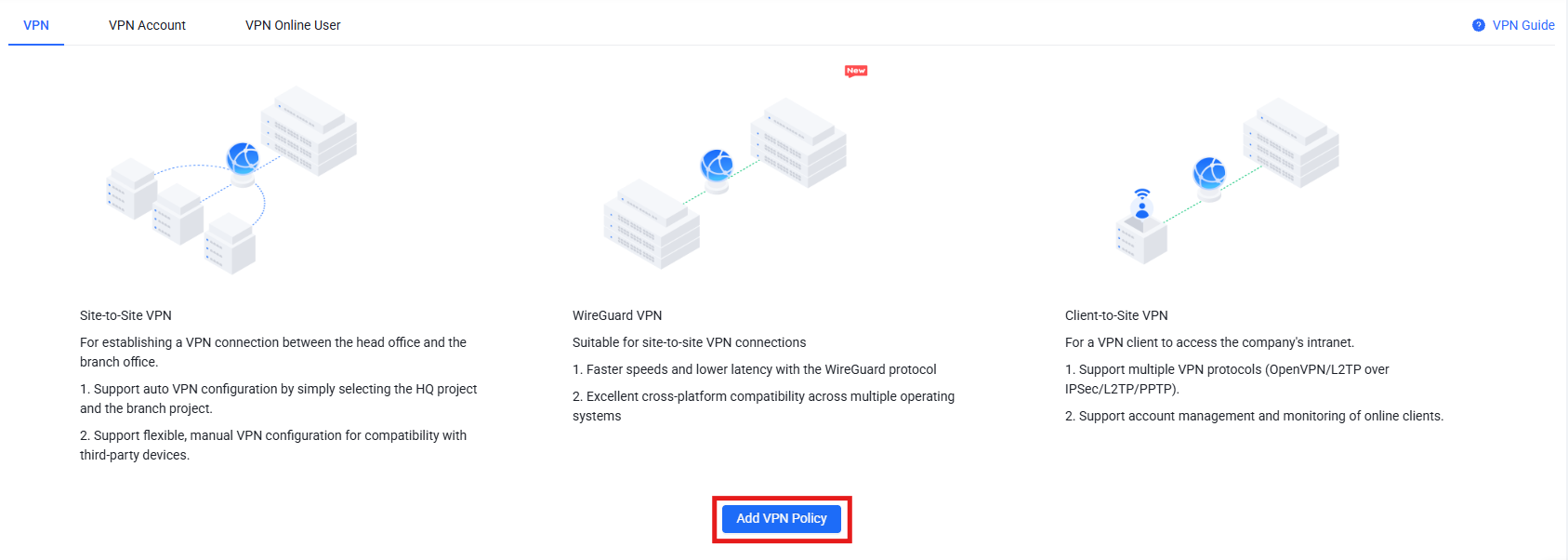 ปุ่ม Add VPN Policy